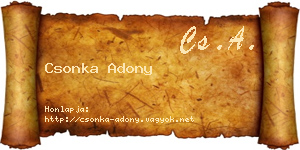 Csonka Adony névjegykártya